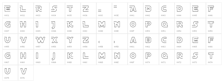 Distant Galaxy AltOutline Character Map