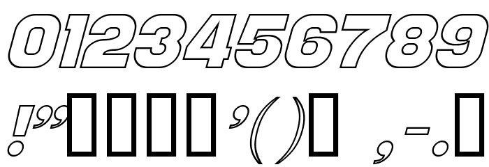 Distant Galaxy Outline Italic Font OTHER CHARS