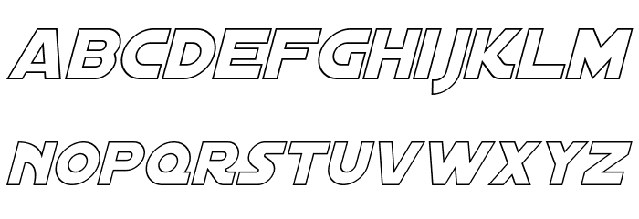 Distant Galaxy Outline Italic Font LOWERCASE