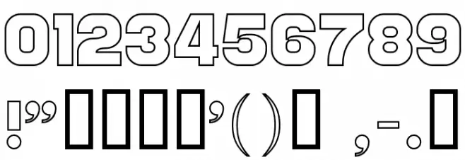 Distant Galaxy Outline Font OTHER CHARS