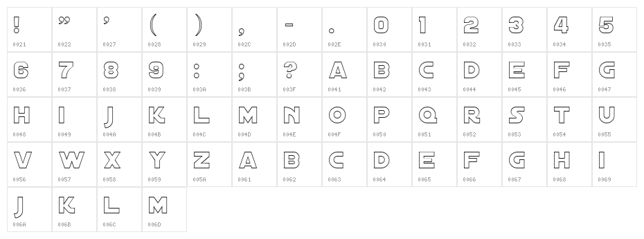 Distant Galaxy Outline Character Map