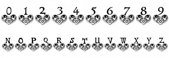 Distelfink Heart Font OTHER CHARS