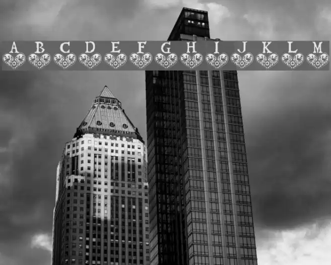 Distelfink Heart Font examples