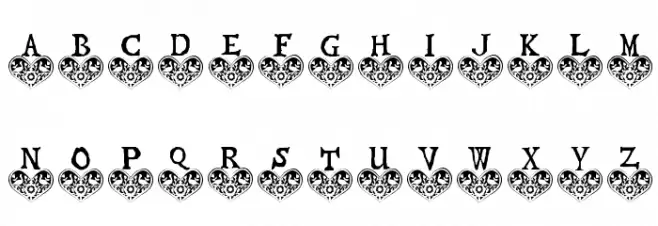 Distelfink Heart Font LOWERCASE