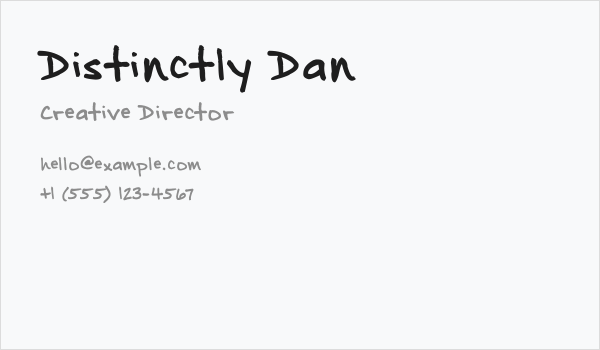 Distinctly Dan Business Card