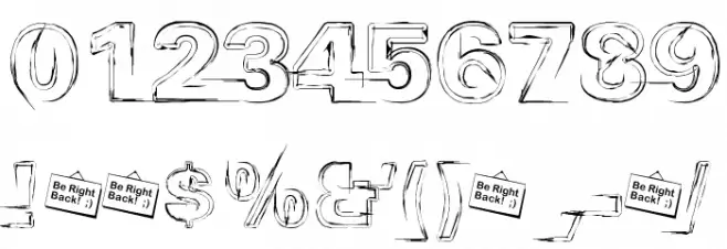 Distopia Black Outlines Font OTHER CHARS