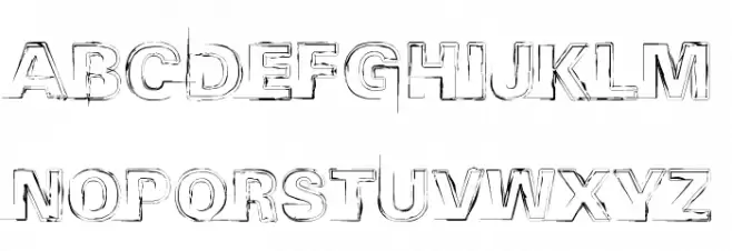 Distopia Black Outlines フォント 大文字