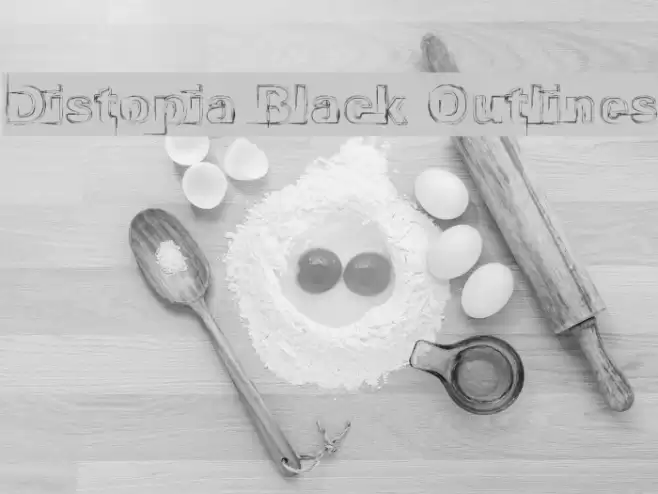 Distopia Black Outlines Font examples