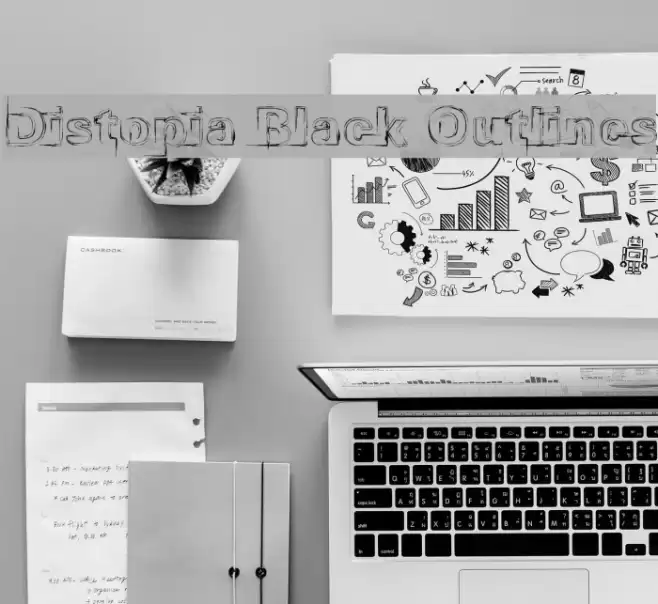 Distopia Black Outlines Font examples
