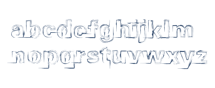 Distopia Black Outlines Lowercase