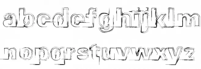 Distopia Black Outlines Fuentes MINÚSCULAS