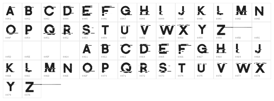 Distort-Me Character Map