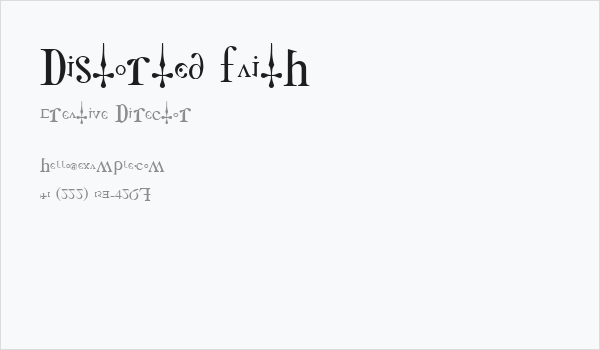 Distorted Faith Business Card