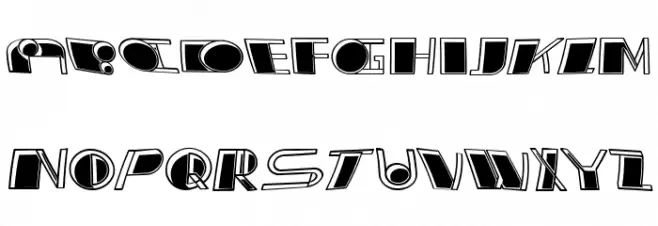Distorted Normal Regular Schriftart Kleinbuchstaben