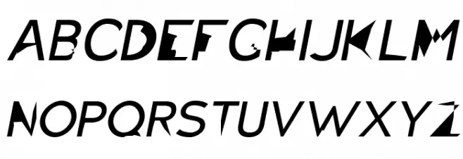 Distorted Sans Oblique フォント 大文字