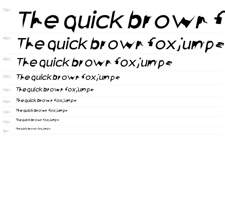 Distorted Sans Oblique Waterfall