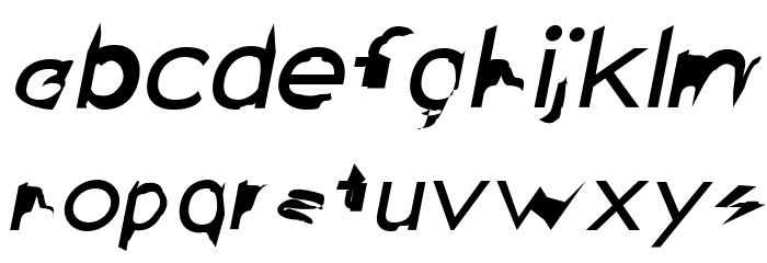 Distorted Sans Oblique Fuentes MINÚSCULAS
