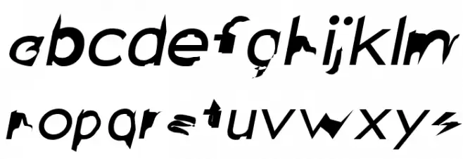 Distorted Sans Oblique Fuentes MINÚSCULAS