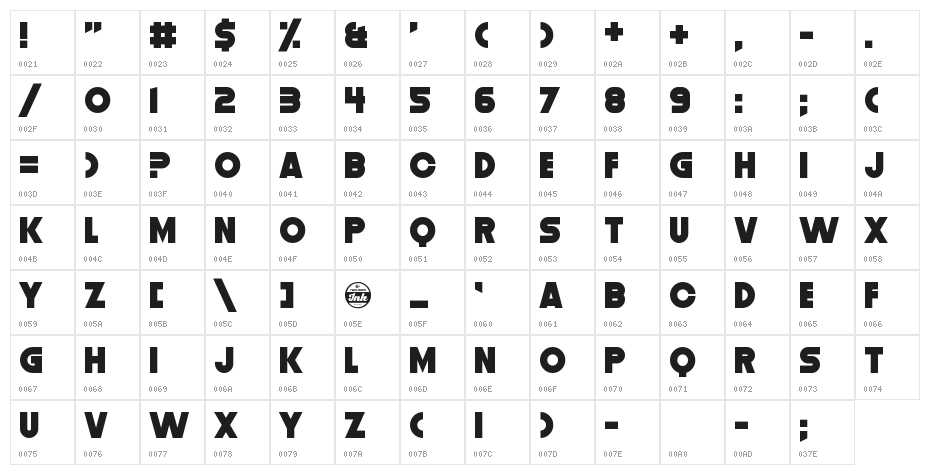 Distortion Dos Digital Character Map