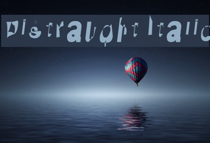 Distraught Italic Font examples