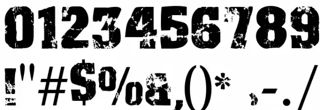 Distress Font Alte caractere