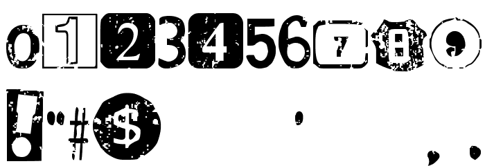 Distressed Ransom Note フォント その他の文字