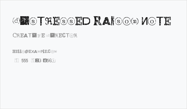 Distressed Ransom Note Business Card