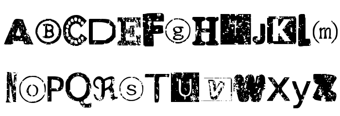 Distressed Ransom Note フォント 小文字