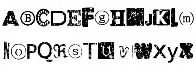 Distressed Ransom Note フォント 小文字