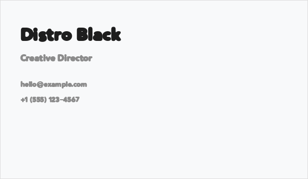 Distro Black Business Card