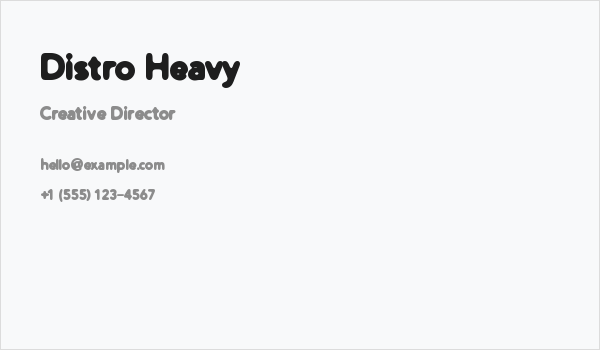 Distro Heavy Business Card