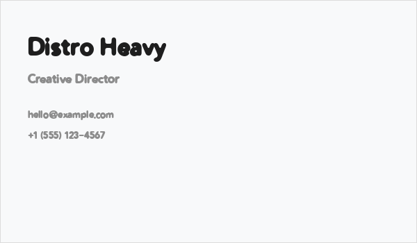 Distro Heavy Business Card