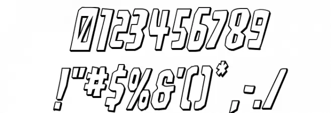 Disturbia 3D Italic Font OTHER CHARS