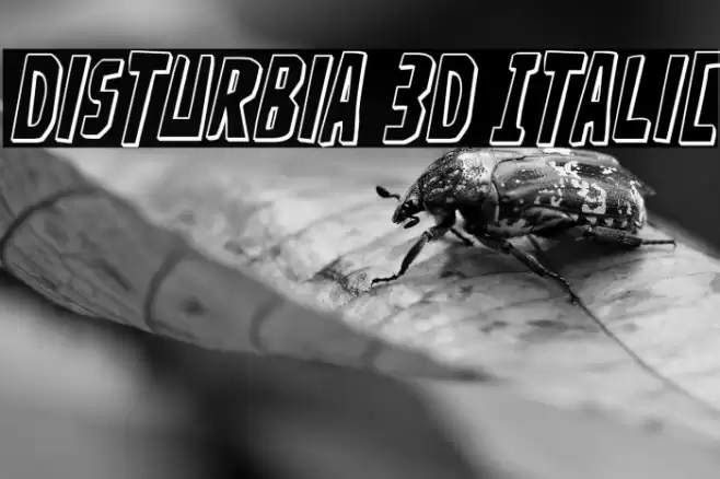 Disturbia 3D Italic Font examples