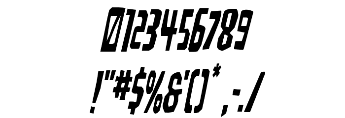 Disturbia Condensed Italic Font OTHER CHARS