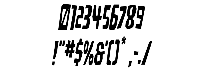 Disturbia Condensed Semi-Ital Font OTHER CHARS