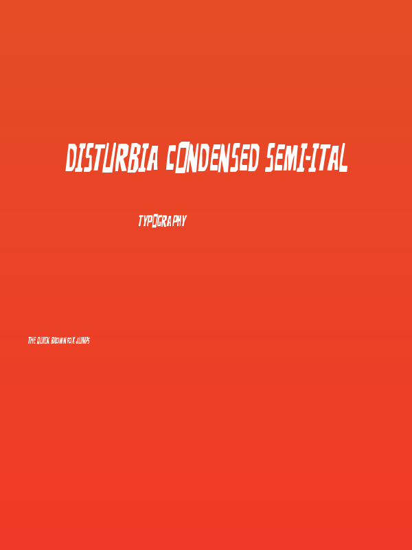 Disturbia Condensed Semi-Ital Poster