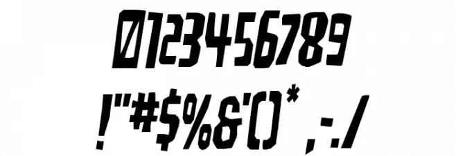 Disturbia Semi-Italic Font OTHER CHARS