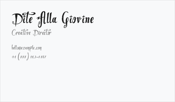 Dite Alla Giovine Business Card