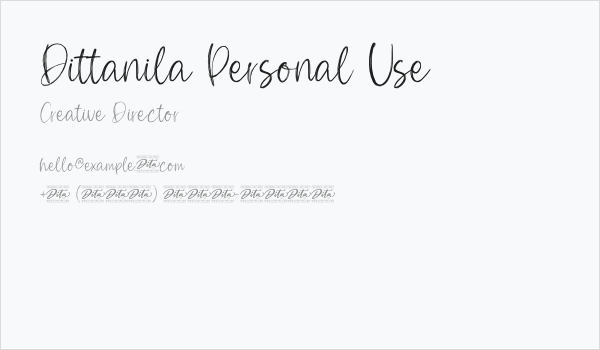 Dittanila Personal Use Business Card