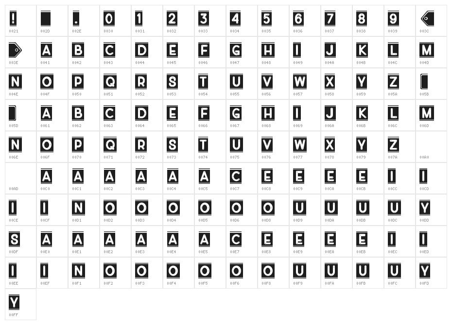 Diverplate Character Map