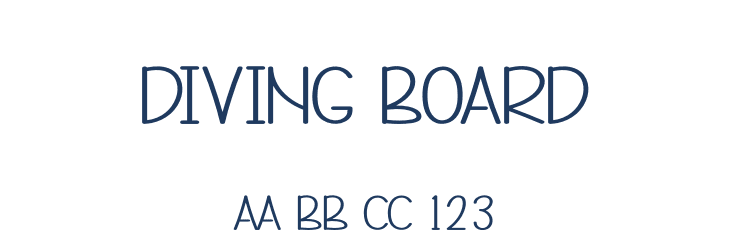 Diving Board Font Preview