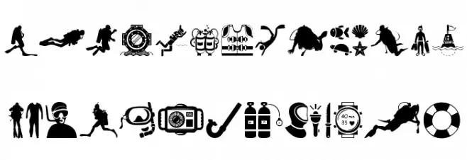 Diving फ़ॉन्ट लोअरकेस