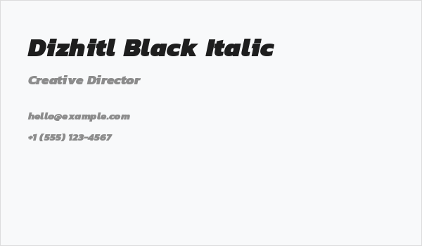 Dizhitl Black Italic Business Card