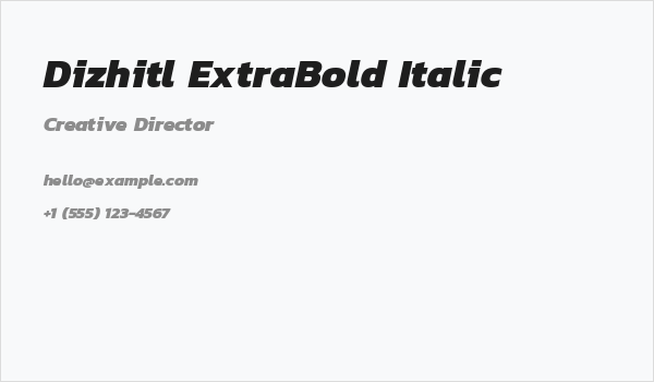 Dizhitl ExtraBold Italic Business Card
