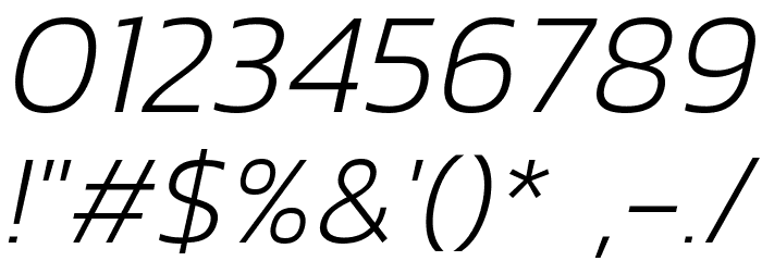 Dizhitl ExtraLight Italic Font OTHER CHARS