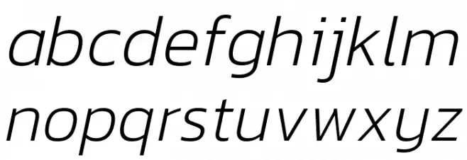 Dizhitl ExtraLight Italic Schriftart Kleinbuchstaben