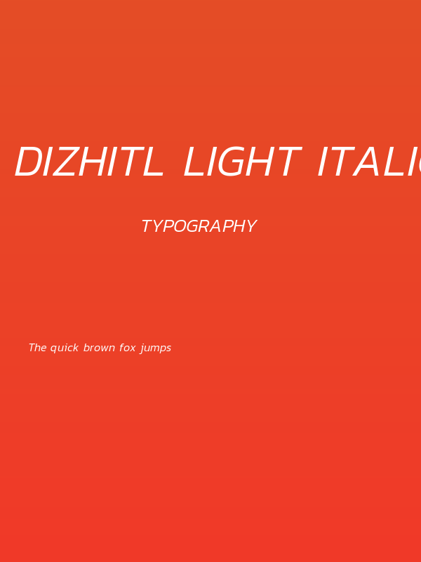 Dizhitl Light Italic Poster