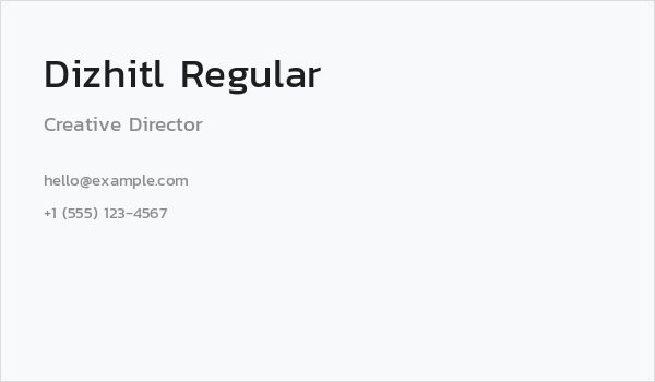 Dizhitl Regular Business Card