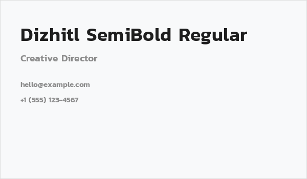 Dizhitl SemiBold Regular Business Card